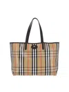 Burberry Womens Highlands Medium Cotton-blend Tote Bag Sand