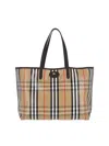 Burberry Medium Tote Bag Highlands Rectangular Check In Sand
