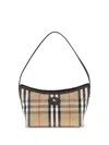Burberry Womens Sand Mini Highlands Waxed-cotton Baguette Shoulder Bag In Multi
