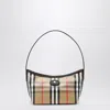 Burberry Womens Sand Mini Highlands Waxed-cotton Baguette Shoulder Bag