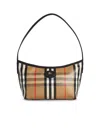 Burberry 'highlands' Mini Shoulder Bag In Sand Cotton Blend Women In White