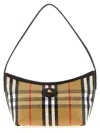 Burberry Womens Sand Mini Highlands Waxed-cotton Baguette Shoulder Bag In Neutral