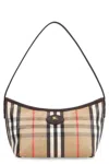 Burberry Womens Sand Mini Highlands Waxed-cotton Baguette Shoulder Bag In Neutral