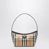 Burberry Womens Sand Mini Highlands Waxed-cotton Baguette Shoulder Bag In Brown