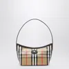 Burberry Womens Sand Mini Highlands Waxed-cotton Baguette Shoulder Bag In Brown