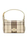 Burberry Canvas Shoulder Bag Check Pattern Hardware In Neutral
