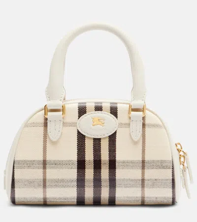 Burberry Highlands Small Canvas Top-handle Bag In Multi