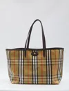 Burberry Womens Highlands Medium Cotton-blend Tote Bag Sand In Brown