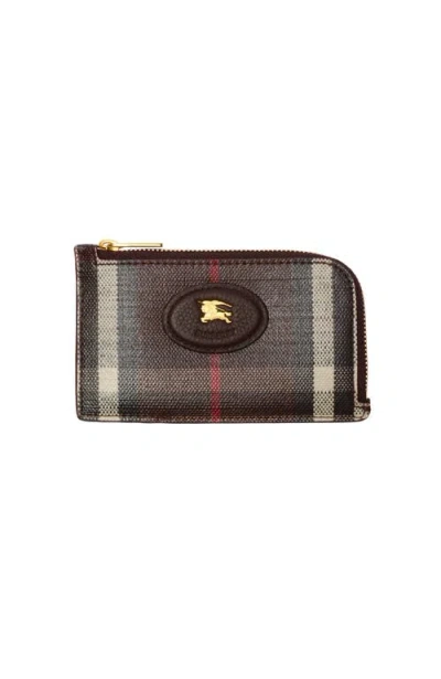 Burberry Highlands Zip Card Case In Burgundy