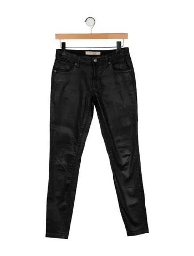 Pre-owned Burberry High-rise Skinny Leg Jeans In Black