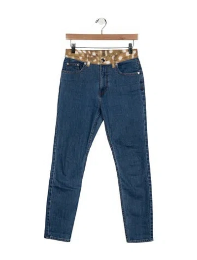 Pre-owned Burberry High-rise Skinny Leg Jeans In Blue