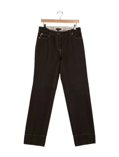 Pre-owned Burberry High-rise Straight Leg Jeans In Brown
