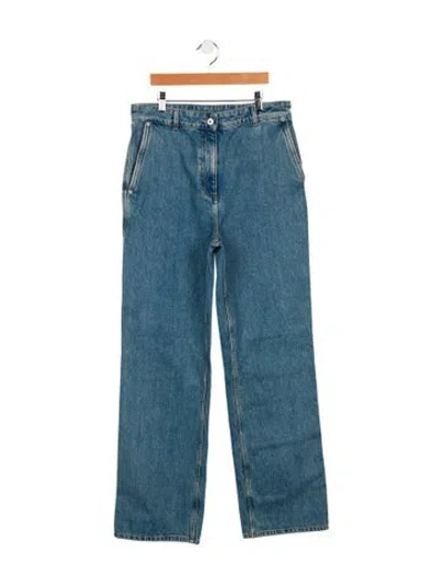 Pre-owned Burberry High-rise Wide Leg Jeans W/ Tags In Blue