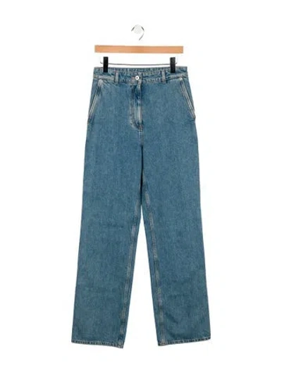 Pre-owned Burberry High-rise Wide Leg Jeans W/ Tags In Blue