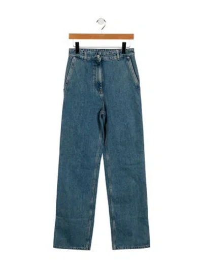 Pre-owned Burberry High-rise Wide Leg Jeans W/ Tags In Blue