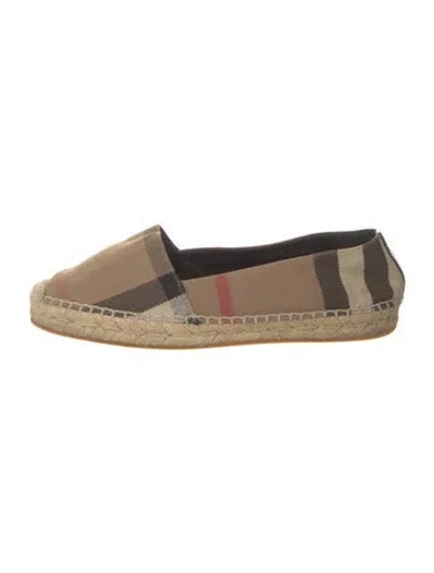Pre-owned Burberry Hodgeson House Check Exploded Check Pattern Espadrilles In Neutral