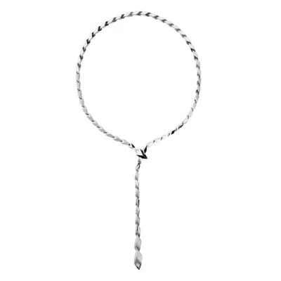 Burberry Hollow Cuban Chain Necklace In Metallic