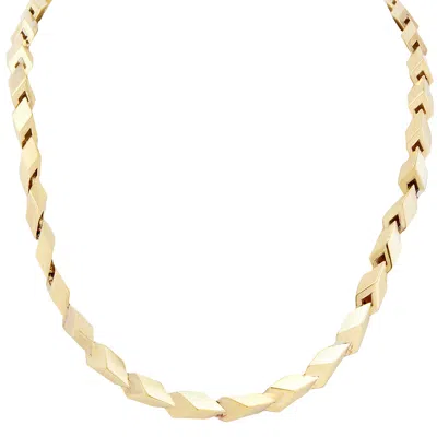 Burberry Hollow Cuban Link Necklace In Gold