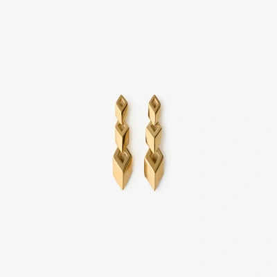 Burberry Hollow Drop Earrings In Gold