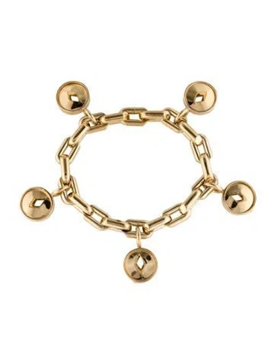 Pre-owned Burberry Hollow Medallion Charm Bracelet, 6.75" In Multi