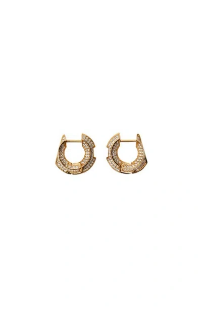 Burberry Crystal-embellished Hoop Earrings In Gold