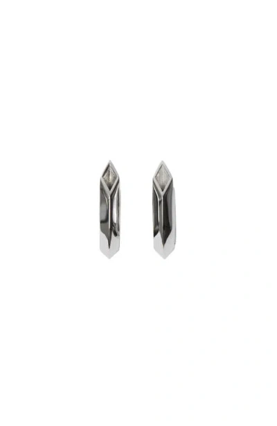 Burberry Hollow Spike Earrings In Silver