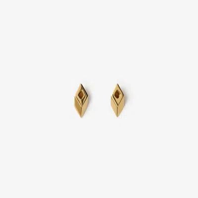 Burberry Hollow Silver Stud Earrings In Gold