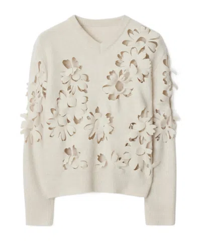 Burberry Hollow Sweater In White