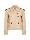 Burberry Women Haltye Organic Cotton Waterproof Jacket In Neutral