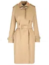 Burberry Cotton Trench Coat In Beige
