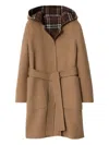 Burberry Hampshire Reversible Hooded Wrap Coat In Animal Print