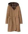 Burberry Hampshire Reversible Hooded Wrap Coat In Brown