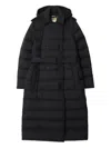 Burberry Hooded Belted Padded Coat In Black