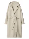 Burberry Hooded Cashmere Coat In Brown
