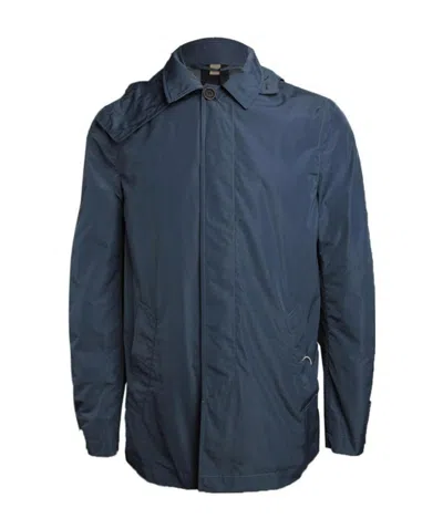 Burberry Hooded Casual Jacket In Blue