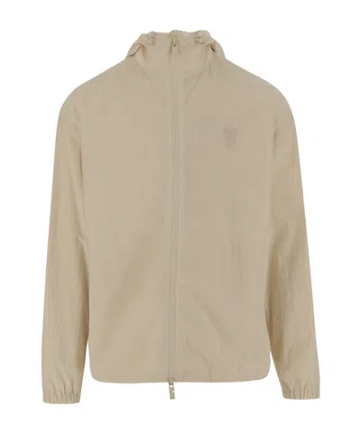 BURBERRY BURBERRY LOGO EMBROIDERED HOODED COAT