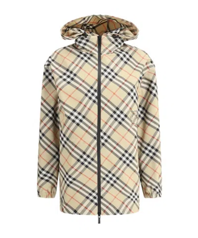 Burberry Hooded Casual Jacket In Nude