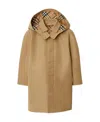 Burberry Hooded Check-lined Trench Coat In Brown