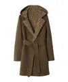 Burberry Hooded Coat In Brown