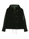 Burberry Wool Felt Hooded Jacket In Black