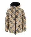 Burberry Quilted Jacket With Distinctive Plaid Pattern In Nude