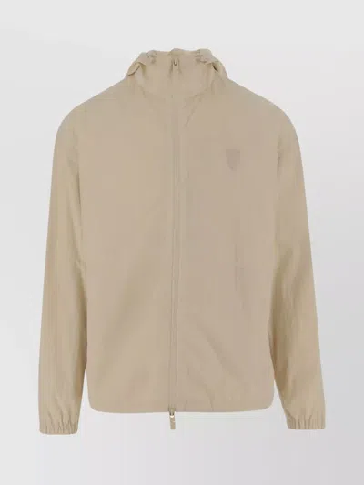 Burberry Hooded Drawstring Jackets With Elasticated Cuffs In Neutrals