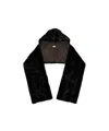 Burberry Hooded Faux-fur Scarf In Black