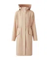 Burberry Hooded Gabardine Parka Coat In Nude