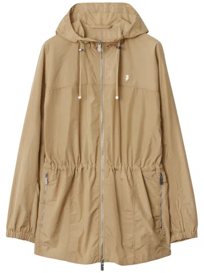 Burberry Hooded Jacket In Neutral