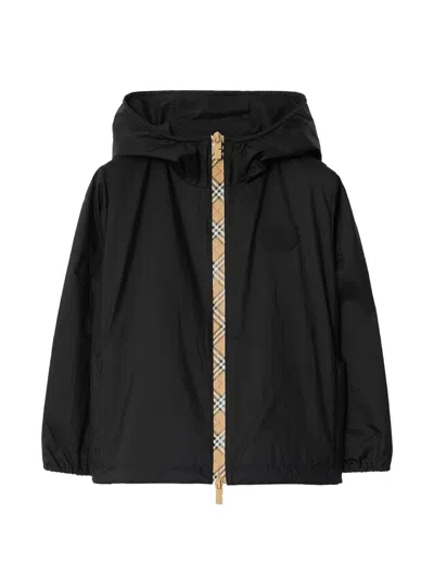 Burberry Kids' Hooded Jacket In Black
