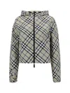 BURBERRY REVERSIBLE CROPPED CHECKED HOODED JACKET
