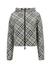 Burberry Women Embroidered Polyester Reversible Jacket In Lichen Ip Check