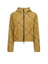 Burberry Casual Cedar Camel Cuadros Zip Jacket For Women In Multicolor