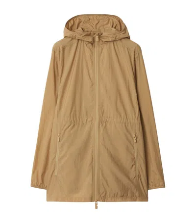 Burberry Hooded Jacket In Flax